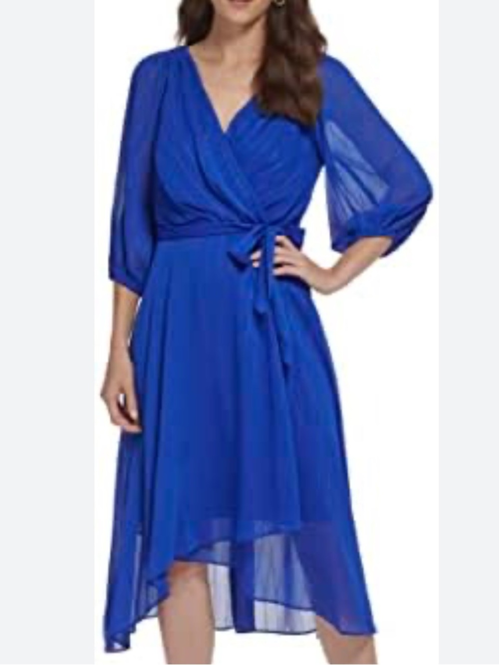 NWT DKNY Chiffon Midi Dress with Tie Waist